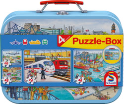 Puzzle 26 pièces - 4 Puzzles - Coffret Moyens de Transport - Schmidt Spiele