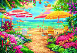 Puzzle 1000 pièces - Chuck Pinson - A Perfect Day at the Beach - Bluebird Puzzle