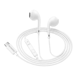 Mayaxess Écouteurs Filaires USB-C avec Micro intégré pour Galaxy S22 Ultra Blanc