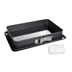 Moule à charnière rectangulaire en acier émaillé et sa spatule 42 x 29 cm Zenker Deluxe
