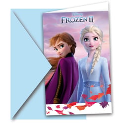 6 Invitations - La Reine des Neiges 2
