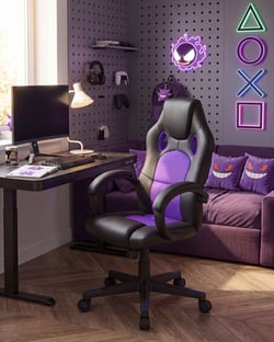 Siège de gaming Cuir PU Violet FIGHTER - Beliani