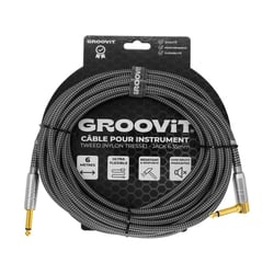 CABLE JACK 6.35 D/C - 6M - NYLON TRESSÉ GRIS - GROOVIT®