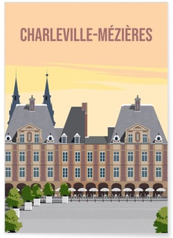 Affiche ville Charleville-Mézières | A3 : 29,7x42cm