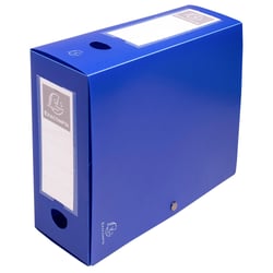 Boite de classement à pression Dos 100mm polypropylène 7/10e Opaque - A4 - Bleu - x 10 - Exacompta