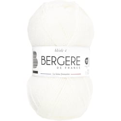 Pelote de laine - Blanc - 50% Laine 50% acrylique - Bergère de France - Idéale 4