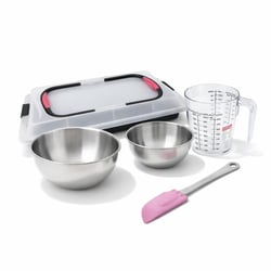 Set pâtisserie avec plaque de cuisson 42 x 29 cm avec couvercle, 2 bols à mixer, verre mesureur et spatule Zenker