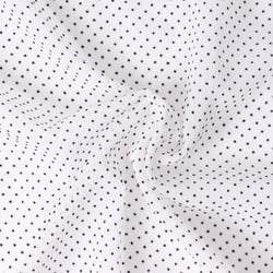 Tissu Mousseline  texturé Mini pois sur fond Blanc