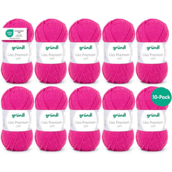 10 pelotes de laine - Rose - 44 - 100% acrylique - 3,5/4,5 mm - Gründl - Lisa Premium