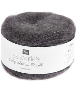 Fil exceptionnel à tricoter Essentials Baby Alpaca Loves Silk - 25GR - Rico Design 003 Gris