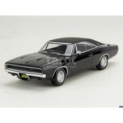 Voiture miniature de collection - NOREV - Dodge Charger R/T 1968 - Monté métal - Échelle 1/43 - Noir