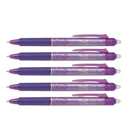 Lot de 5 Stylos roller rétractables Frixion Ball Clicker 0,50 mm Violet