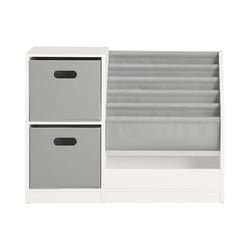 SoBuy KMB76-W Bibliothèque Enfants, Organisateur Jouets et Livres, Étagère de Rangement pour Enfants avec 2 Paniers, 5 Étagères et 1 Compartiment