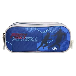 Trousse scolaire 2 compartiments Phileas Football Bleue Bagtrotter