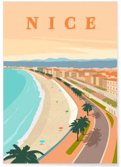 Affiche ville Nice 2 | A3 : 29,7x42cm