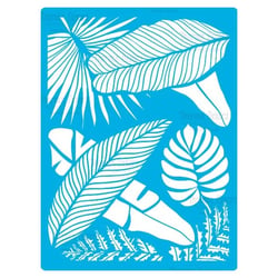 Pochoir plastique souple réutilisable 18,5 x 14,5 cm Fabrika Decoru FEUILLE TROPIQUE 395