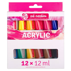 Peinture acrylique - Coffret de 12 tubes de 12 ml - Assortiment - Art Creation