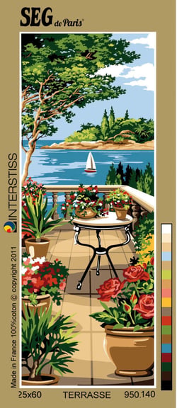 Canevas antique Terrasse 25x60cm