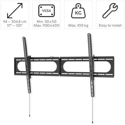 Support mural TV inclinable HAMA - Acier - Noir - 37 à 120 pouces - 100 kg