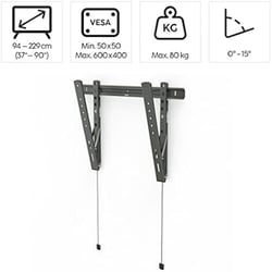 Support mural TV ultra fin HAMA - Acier - Gris - 37 à 90 pouces - 80 kg