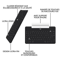 Clavier Bluetooth ultra-portable LOGITECH Keys-To-Go - Noir - 180 g