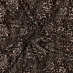 Tissu Viscose imprimé digital Laura motif lépopard sur fond Brun