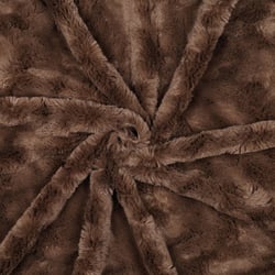 Tissu Fausse fourrure Teddy uni Brun