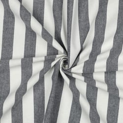 Tissu Coton Fil teint Suzy rayures Bleu marine sur fond Blanc