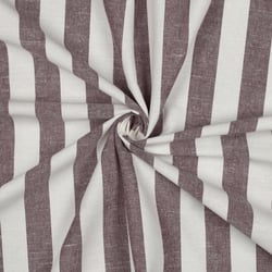 Tissu Coton Fil teint Suzy rayures Aubergine sur fond Blanc