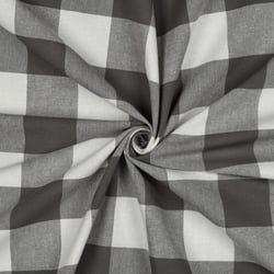 Tissu Coton Fil teint Suzy carreaux Sauge sur fond Blanc