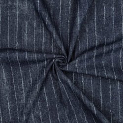 Tissu Jean Denim rayé sur fond Bleu marine