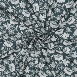 Tissu Viscose EcoVero Fleurs sur fond Vert sauge