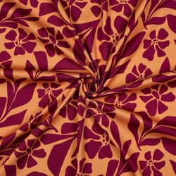 Tissu Viscose stretch imprimé Rosella Orange