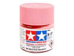 Mini pot de peinture acrylique 10 ml pour maquette T2M - X17 rose brillant 81517