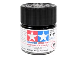 Mini pot de peinture acrylique 10 ml pour maquette T2M - X18 noir satiné brillant 81518