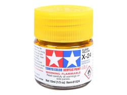 Mini pot de peinture acrylique 10 ml pour maquette T2M - X24 jaune transparent 81524