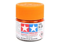 Mini pot de peinture acrylique 10 ml pour maquette T2M - X26 orange translucide 81526
