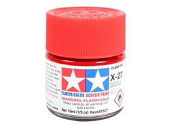 Mini pot de peinture acrylique 10 ml pour maquette T2M - X27 rouge transparent 81527