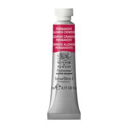 Tube de 5 ml - Peinture aquarelle Winsor & Newton - Alizarine cramoisie permanent n°466 - Extra fine - Transparent