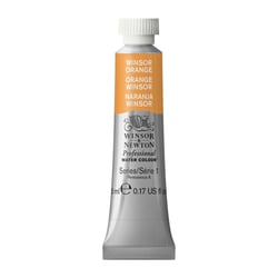 Tube de 5 ml - Peinture aquarelle Winsor & Newton - Orange Winsor n°724 - Extra fine - Semi-opaque