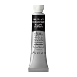 Tube de 5 ml - Peinture aquarelle Winsor & Newton - Noir de Fumée n°337 - Extra fine - Opaque