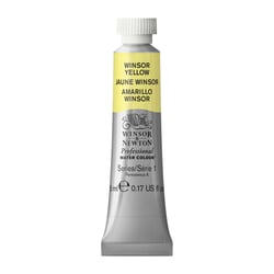 Tube de 5 ml - Peinture aquarelle Winsor & Newton - Jaune Winsor n°730 - Extra fine - Semi-transparent
