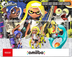 Figurine amiibo Splatoon 3 - Octaling (Bleu) + Inkling (Jaune) + Salmioche