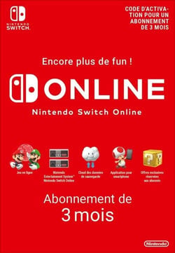 Code de téléchargement Nintendo Switch Online - abonnement 3 mois
