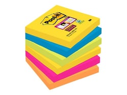 Bloc notes Post-it® - Super Sticky Rio - 540 feuilles - 76 x 76 mm