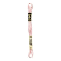 Fil à broder DMC - Mouliné spécial - Rose poudré nacré n°818