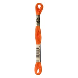 Fil à broder DMC - Mouliné spécial - Orange fluo n°970