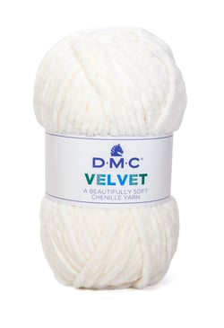 Pelote de fil à tricoter 100% polyester - DMC - Velvet - Ecru 004