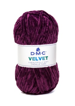 Pelote de fil à tricoter 100% polyester - DMC - Velvet - Parme 007