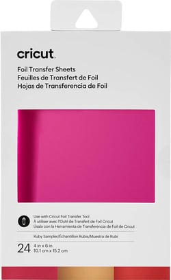Lot de 24 feuilles transfert Foil Cricut™ - Rubis - 10,1 x 15,2 cm